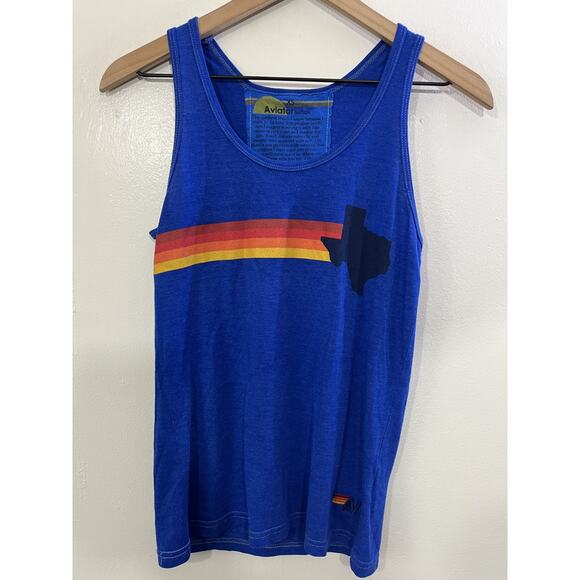 Aviator Nation Austin City Limits 2017 Blue Graphic Tank Top XS Surf - Picture 1 of 12